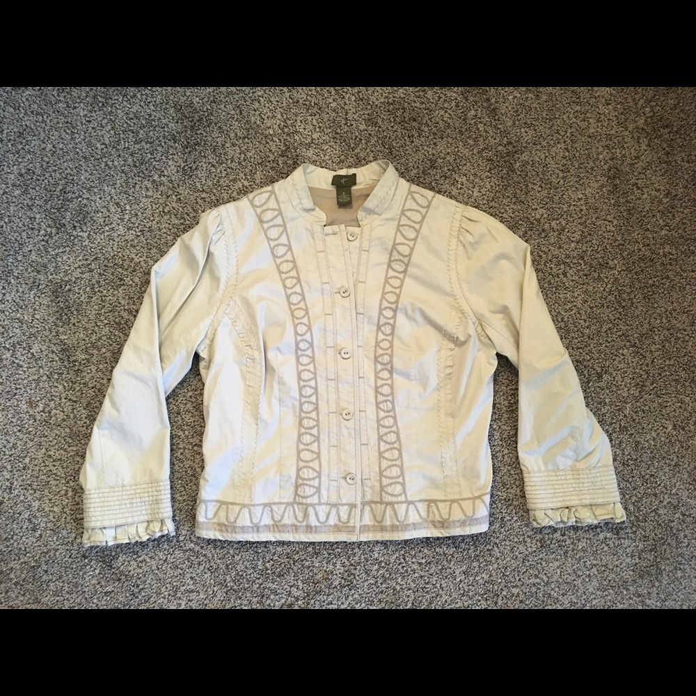 Vintage FEI Anthro Khaki Jacket Size 6 GREAT condition!